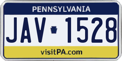 PA license plate JAV1528