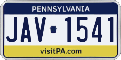 PA license plate JAV1541