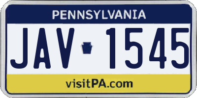 PA license plate JAV1545