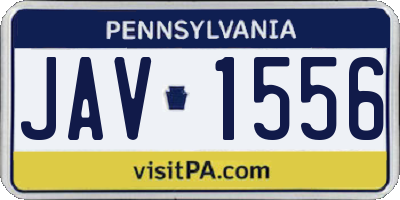 PA license plate JAV1556