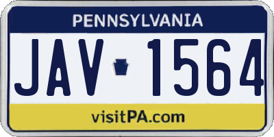 PA license plate JAV1564