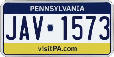 PA license plate JAV1573