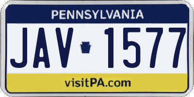 PA license plate JAV1577