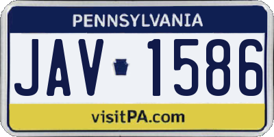 PA license plate JAV1586