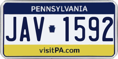 PA license plate JAV1592