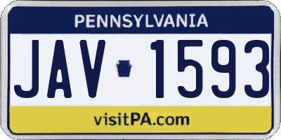 PA license plate JAV1593