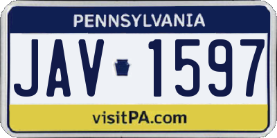 PA license plate JAV1597