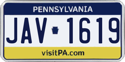 PA license plate JAV1619