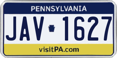 PA license plate JAV1627