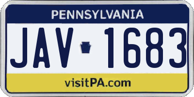 PA license plate JAV1683