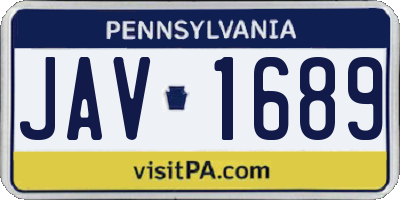 PA license plate JAV1689