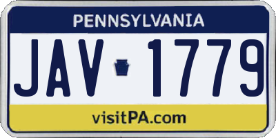 PA license plate JAV1779