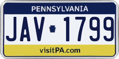 PA license plate JAV1799
