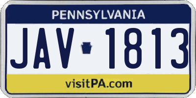 PA license plate JAV1813