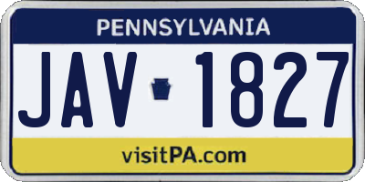PA license plate JAV1827