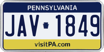 PA license plate JAV1849