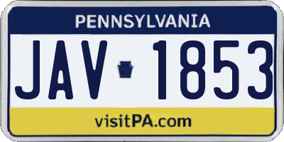 PA license plate JAV1853