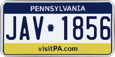PA license plate JAV1856