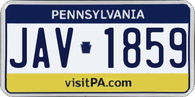 PA license plate JAV1859
