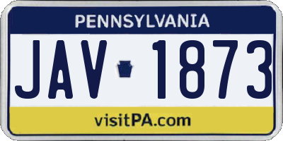 PA license plate JAV1873