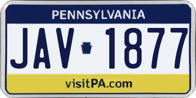 PA license plate JAV1877