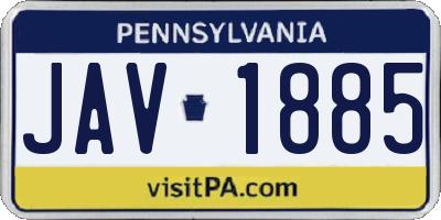 PA license plate JAV1885