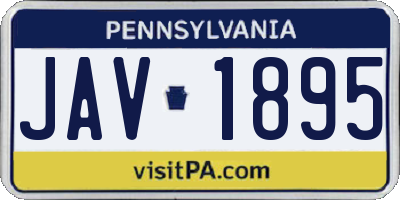 PA license plate JAV1895