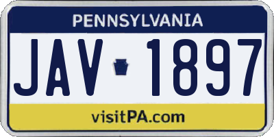 PA license plate JAV1897
