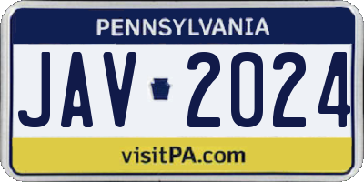 PA license plate JAV2024