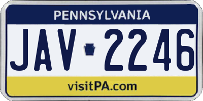 PA license plate JAV2246