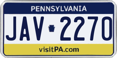 PA license plate JAV2270