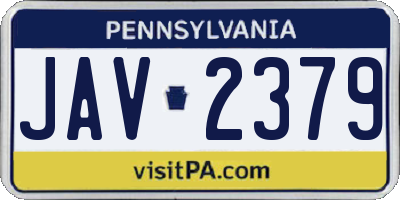 PA license plate JAV2379