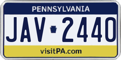 PA license plate JAV2440