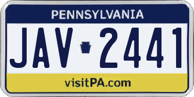 PA license plate JAV2441