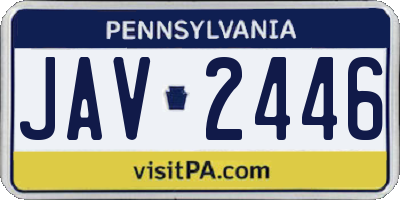 PA license plate JAV2446