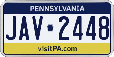 PA license plate JAV2448