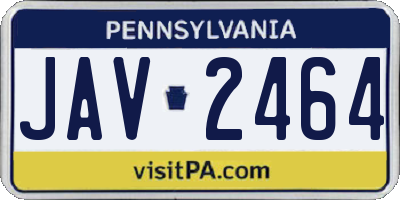 PA license plate JAV2464