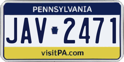 PA license plate JAV2471