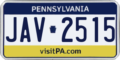 PA license plate JAV2515