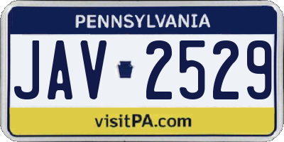 PA license plate JAV2529