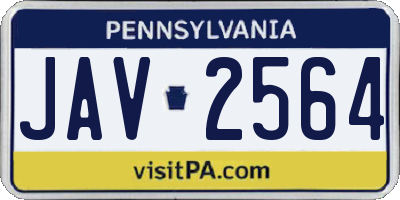 PA license plate JAV2564