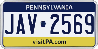 PA license plate JAV2569