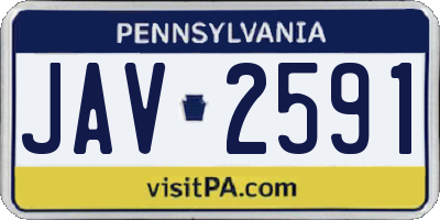 PA license plate JAV2591