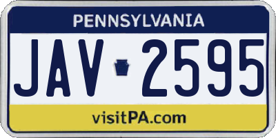 PA license plate JAV2595