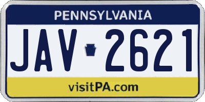 PA license plate JAV2621