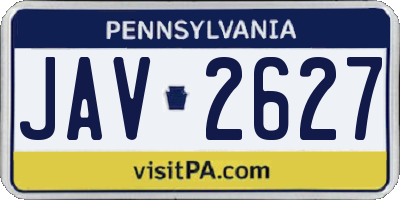PA license plate JAV2627