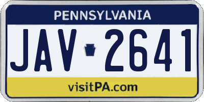 PA license plate JAV2641