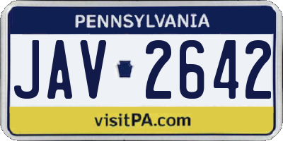 PA license plate JAV2642