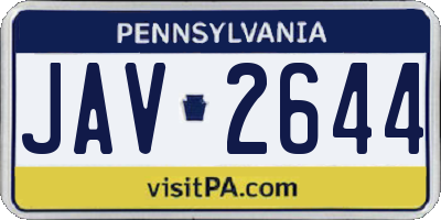 PA license plate JAV2644