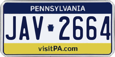 PA license plate JAV2664